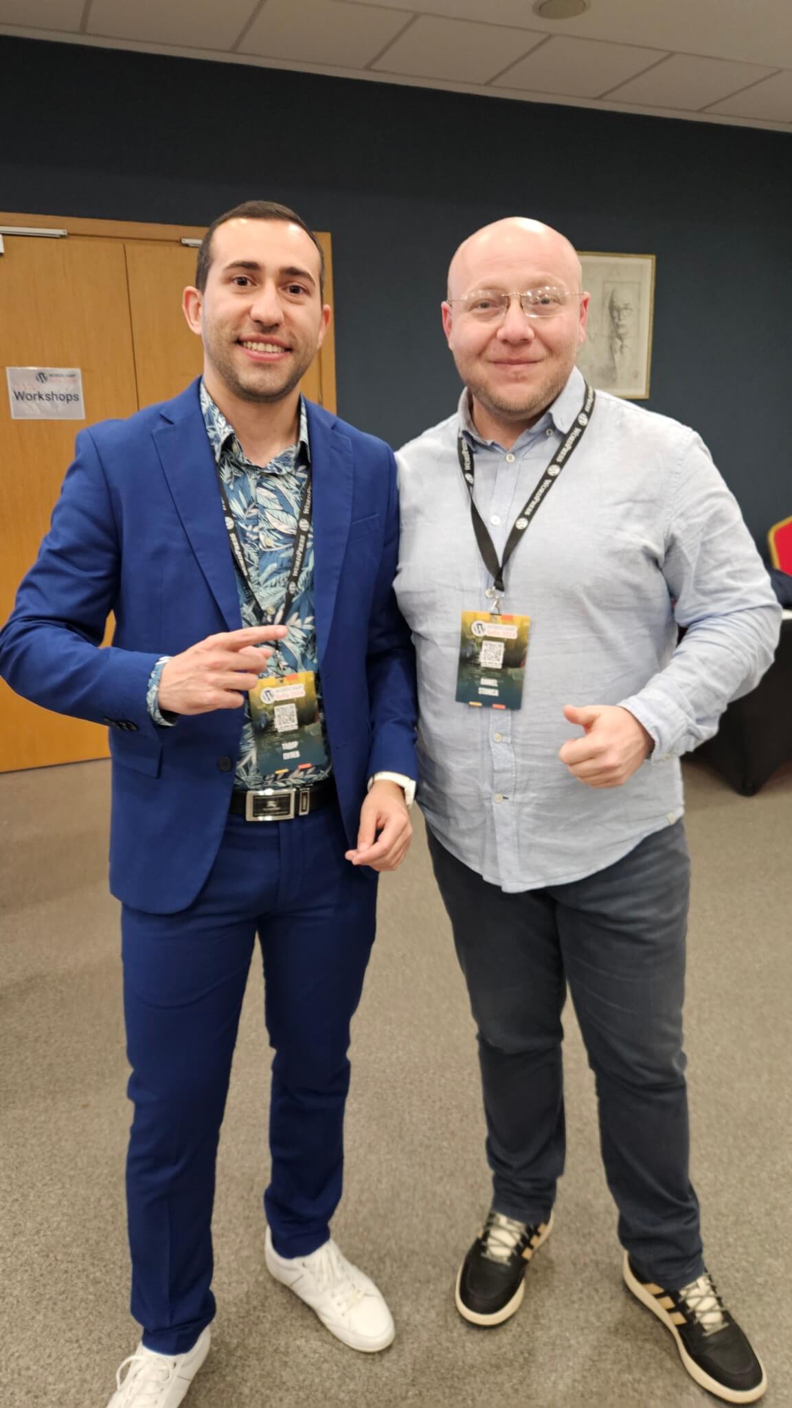 With Tudor Pulev, Growth Manager at Studio Rubik , at WordCamp Sofia 2024