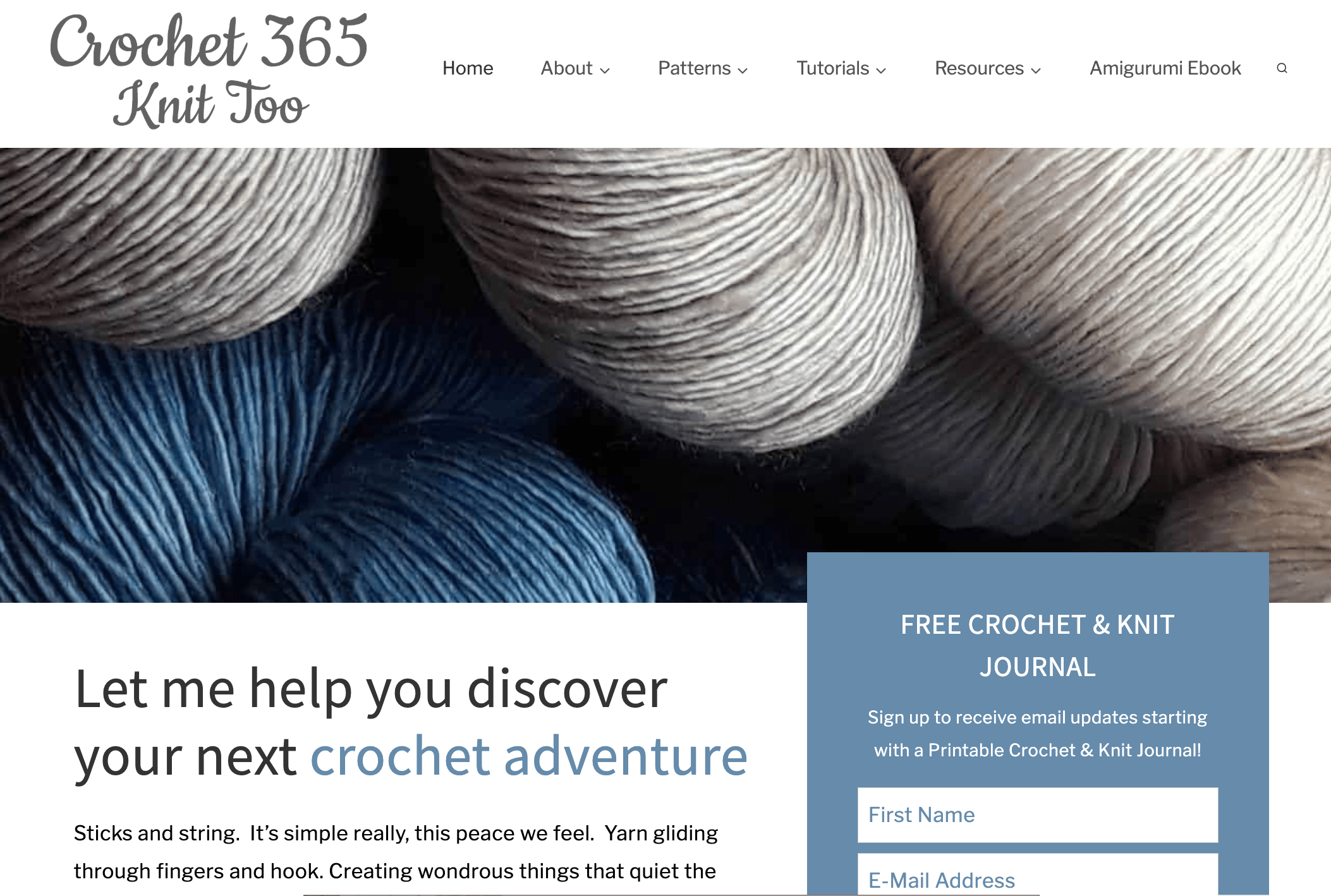 Crochet365knittoo Homepage Screenshot.png